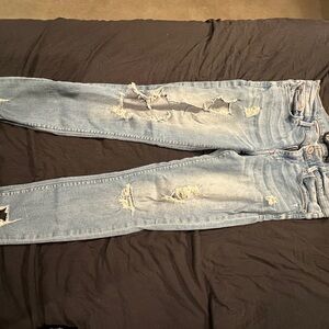 Express Light wash Distressed ankle Skinny Jeans